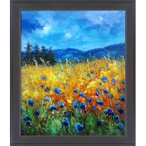 Cornflowers 45 Reproduction by Pol Ledent Gallery Black Framed Nature Oil Painting Art Print 24 in. x 28 in.