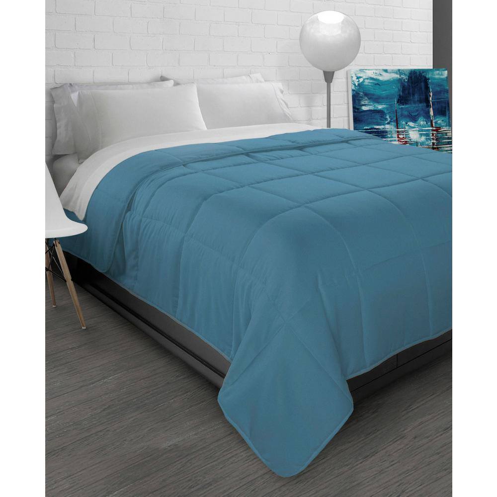 Twin Slate Blue Microfiber Down-Alternative Comforter