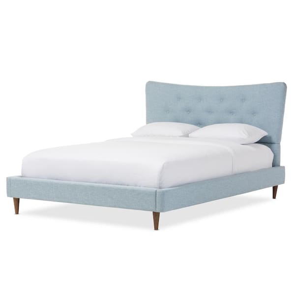 Baxton Studio Hannah Blue Queen Upholstered Bed