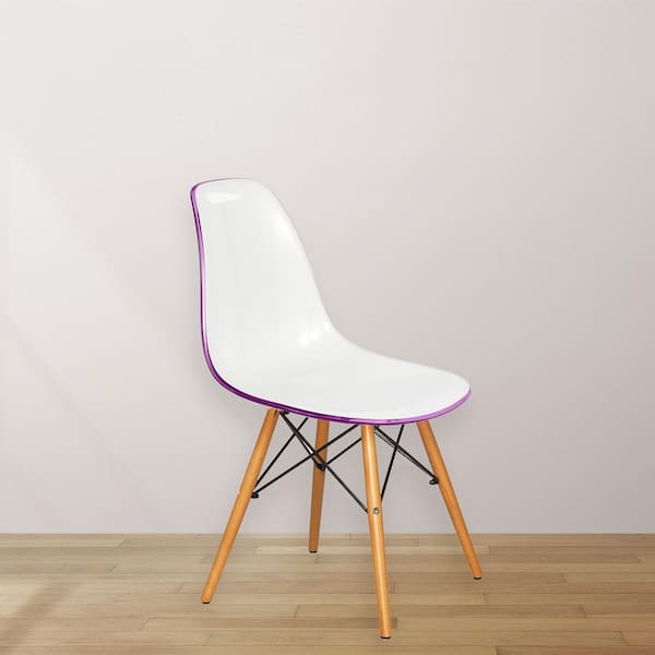 Leisuremod Dover White Purple Side Chair