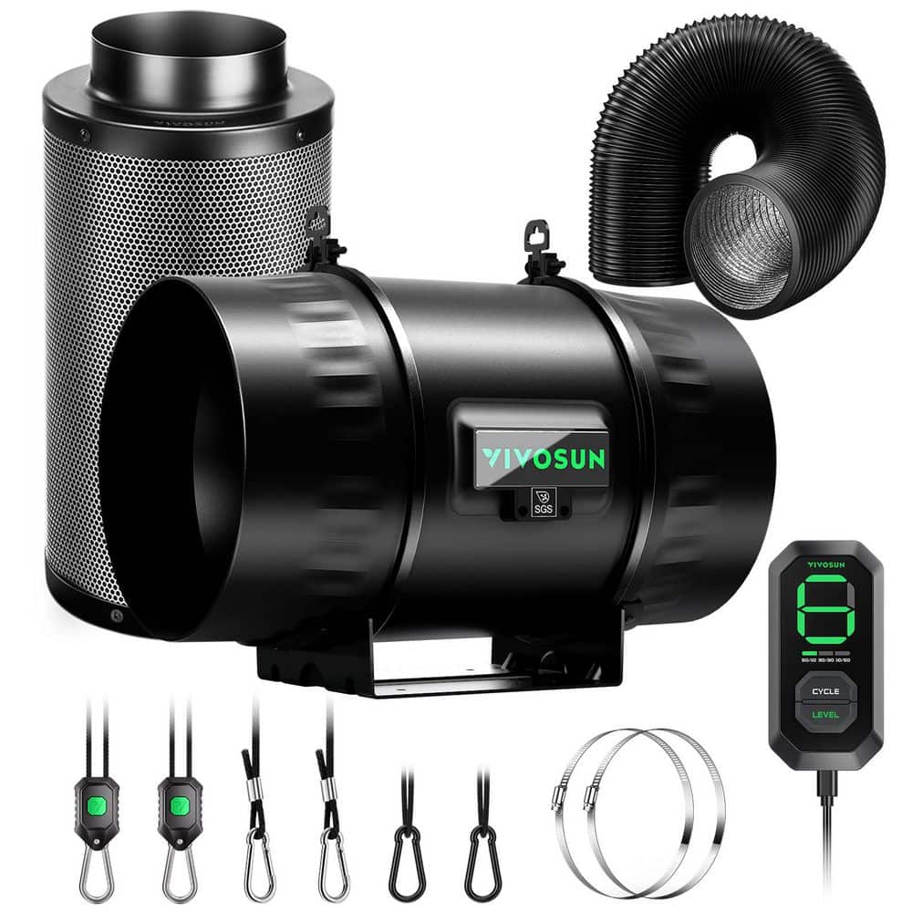 AeroZesh T8 8 in. 832 CFM Inline Duct Fan Kit with E12 Speed Controller, 8 in. Black Carbon Filter and 25 ft. Ducting price history on PriceWatchPro