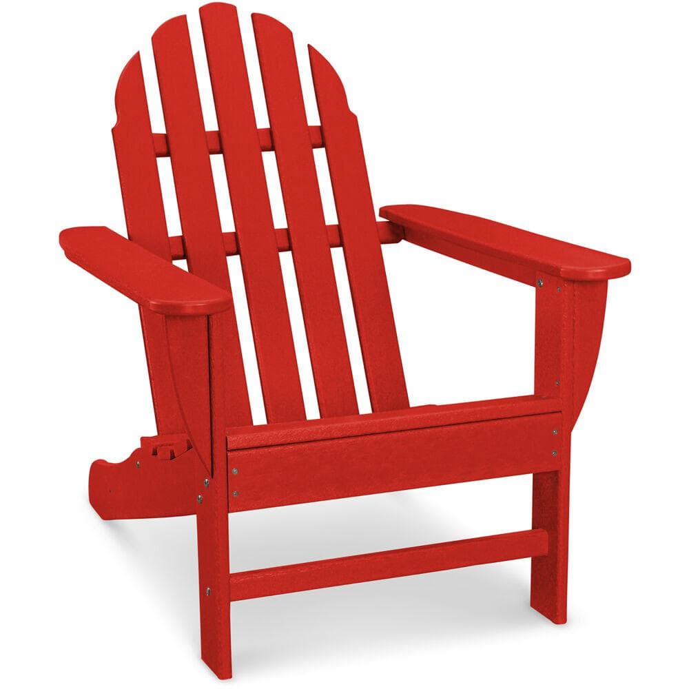 Hanover Classic All Weather Plastic Adirondack Chair In Sunset Red