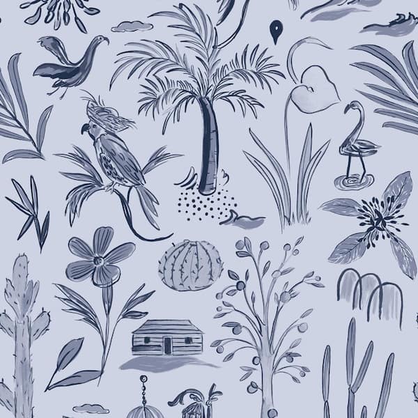 Tempaper She She Maria en Patricia Removable Peel and Stick Matte Vinyl Wallpaper Sample