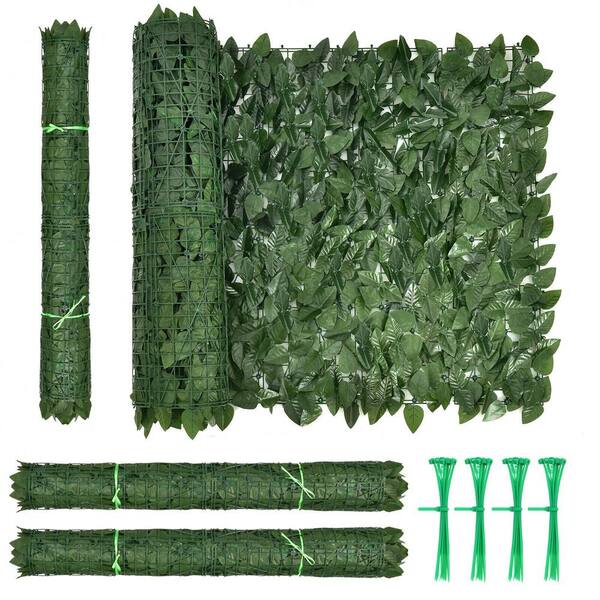 WELLFOR NP-HPY-10488-4 4-Piece 118 in. L x 39 in. W Polyester Garden Fence Artificial Ivy Privacy Fence Screen - 1