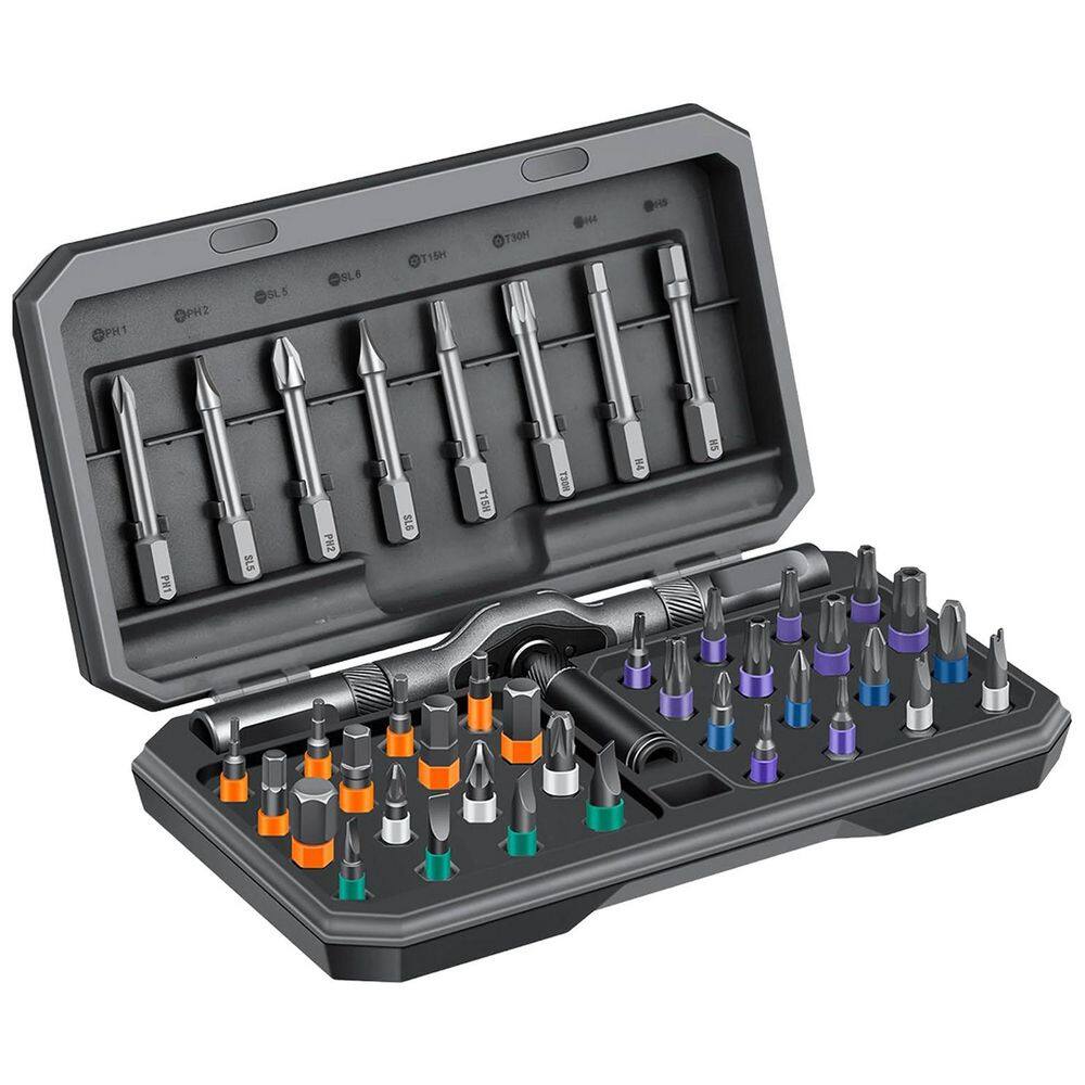 42 in 1 Magnetic Ratchet Screwdriver Set Multi Bit Free Combination T Handle Insulated Grey 1 Set price history on PriceWatchPro