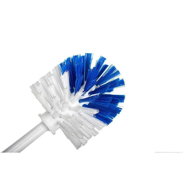 Alpine Industries 16 in Plastic Toilet Bowl Brush and Holder White Plastic Toilet  Brush Holder at