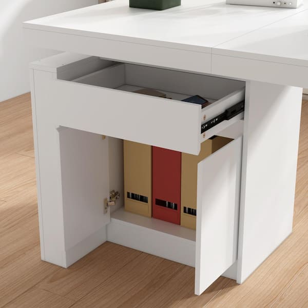 FUFU&GAGA L-Shaped 70.9 in. W Adjustable Height Desk FUFU&GAGA L-Shaped 70.9 in. W Adjustable Height Desk
