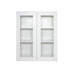 30 in. W x 12 in. D x 36 in. H in Shaker White Ready to Assemble Wall Kitchen Cabinet with No Glasses