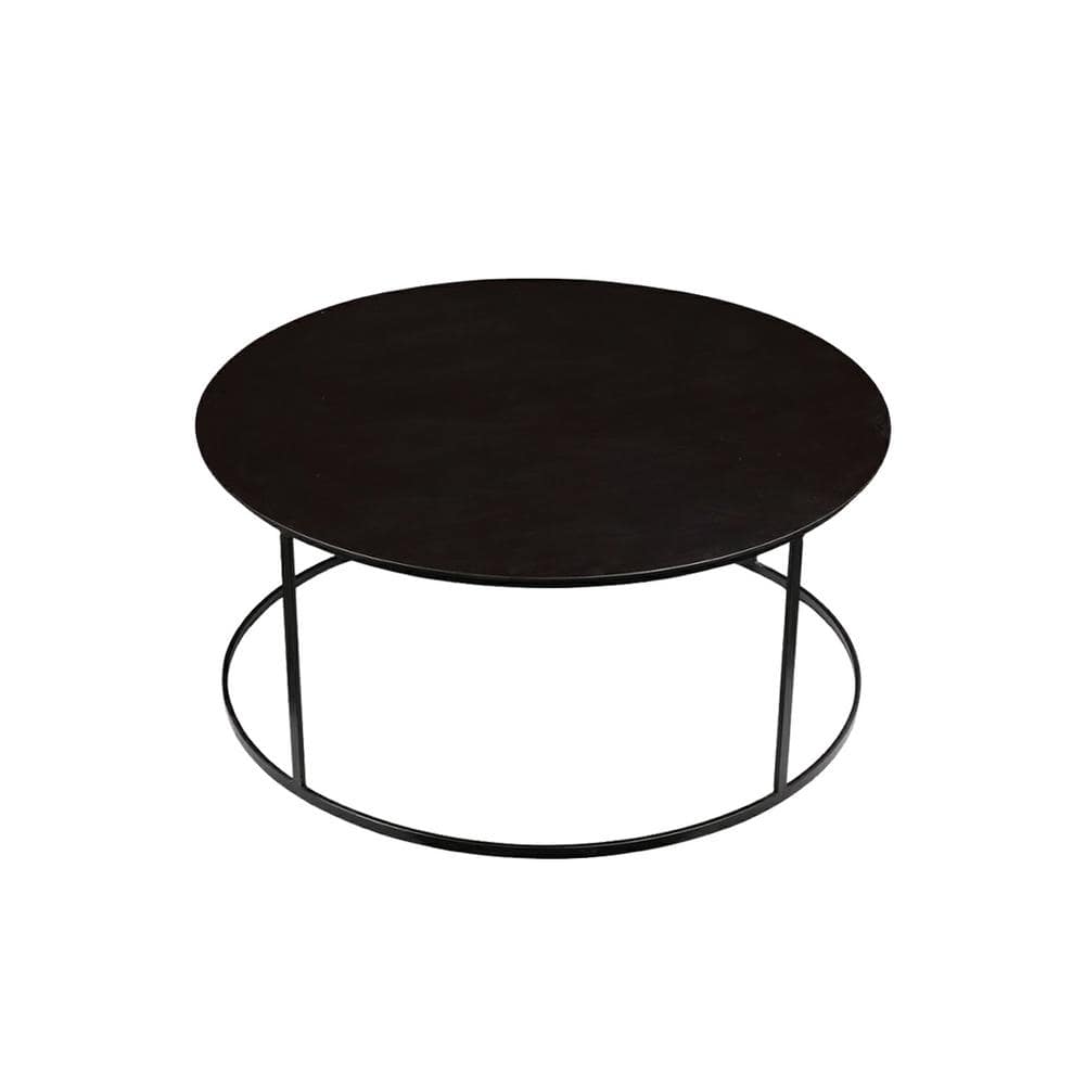 Robertson Transitional Round Black Metal Coffee Table