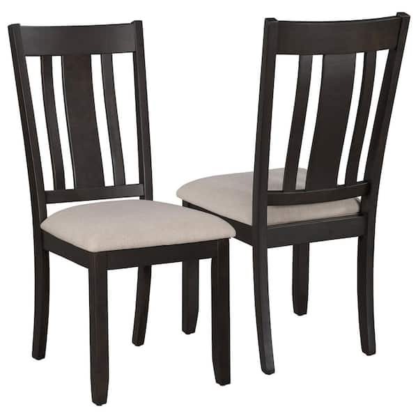 GOJANE Espresso Soft Fabric Dining Chairs with Seat Cushions and