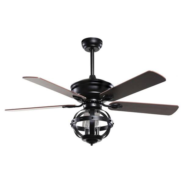 matrix decor 52 in. Indoor Matte Black Ceiling Fan with Light and Remote Control