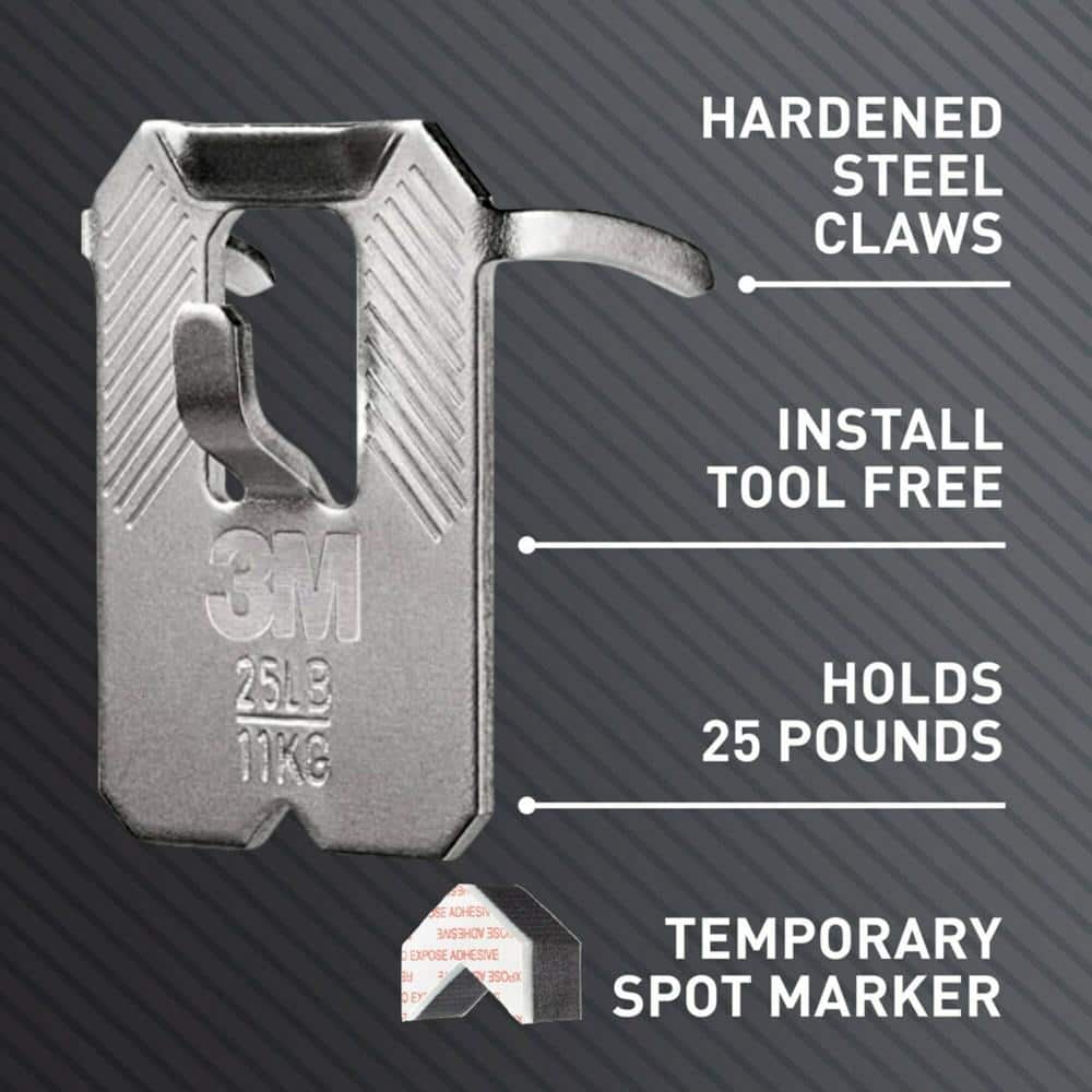 3M CLAW 25 lb Hardened Steel Drywall Picture Hanger with Spot Marker