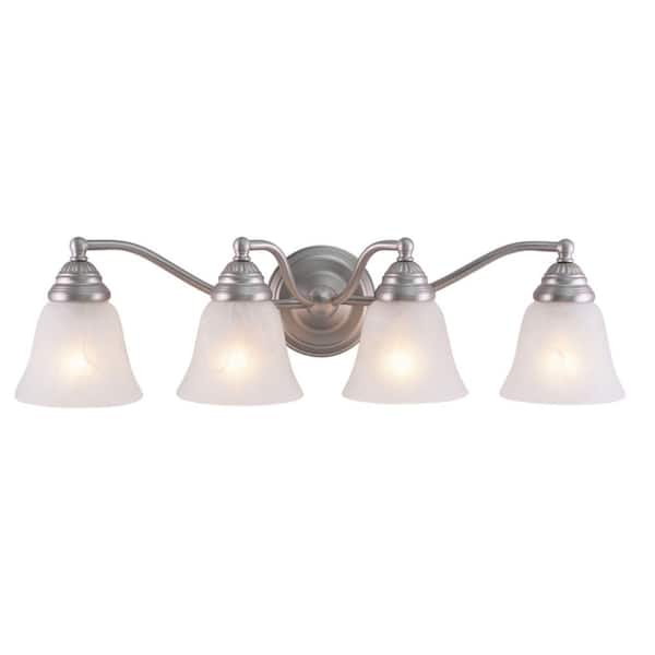 VAXCEL Standford 26 in. W 4-Light Brushed Nickel Bathroom Vanity Light Fixture