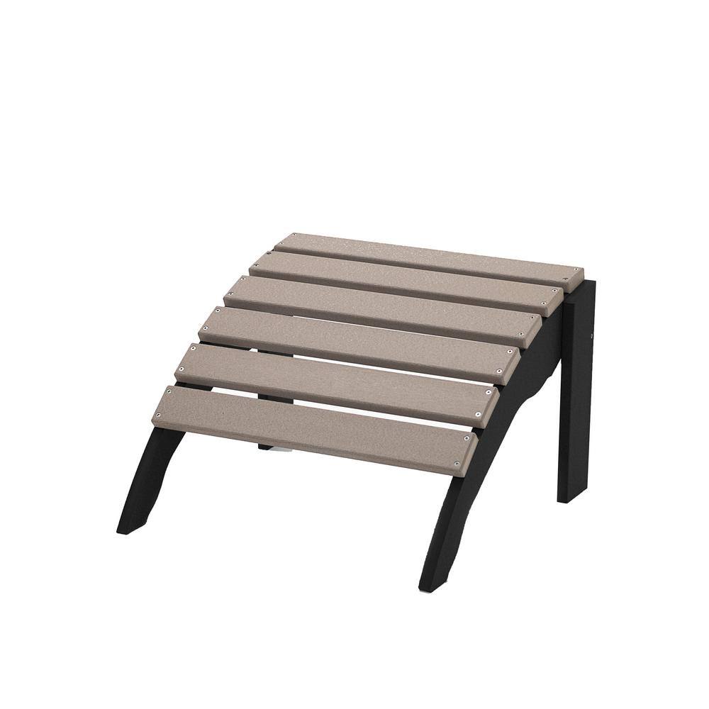 Icon Black with Weathered Wood Plastic Outdoor Adirondack Ottoman price history on PriceWatchPro
