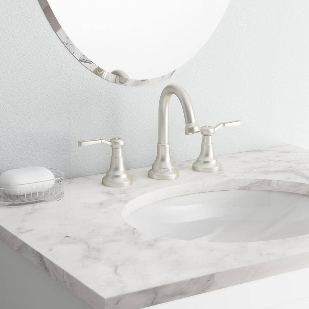 Vibrant Brushed Nickel 8" Widespread Bathroom Faucet