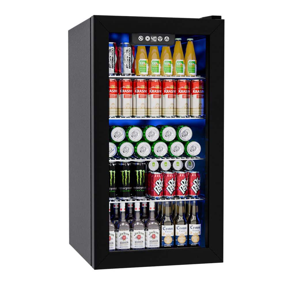 17 in. Single Zone 48-Cans Beverage and Wine Cooler Fridge in Black Stainless Steel, Frost Free price history on PriceWatchPro