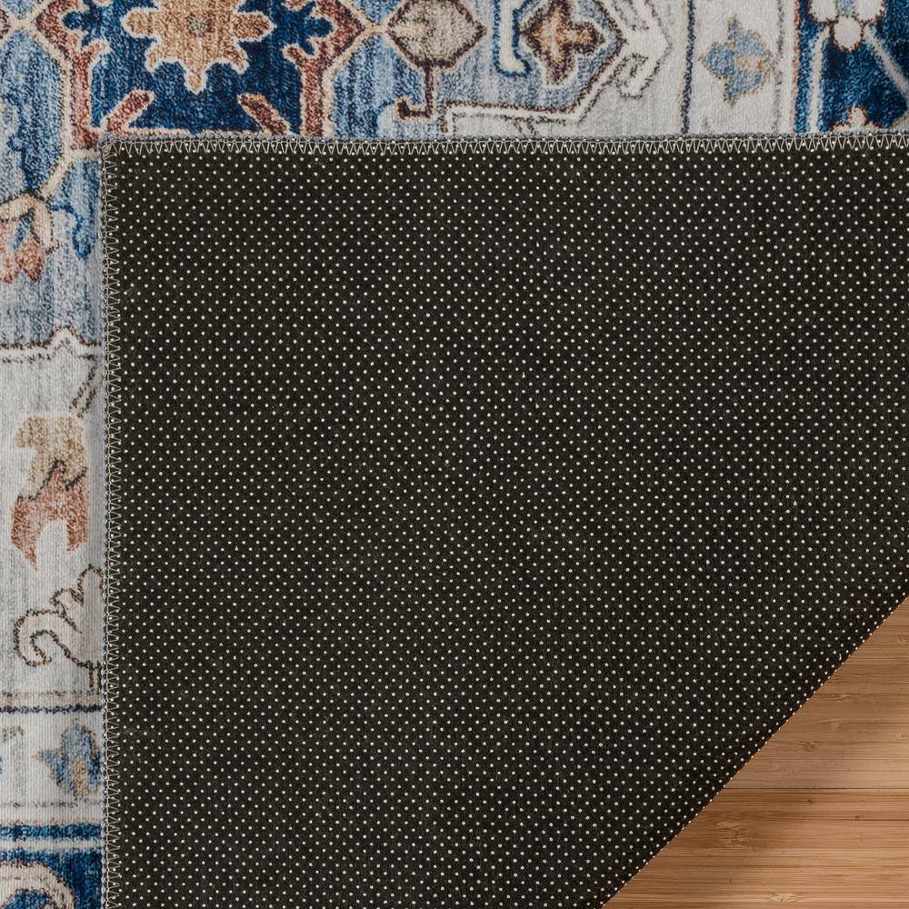 Micah Blue and Beige Synthetic Washable Rectangular Area Rug