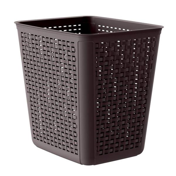 United Solutions 4 Gal. Brown Wicker Wastebasket