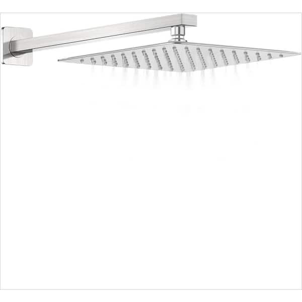 Unbranded Rain Shower Head 1-Spray Patterns with 1.8 GPM 10 in. ‎Wall Mount Rain Fixed Shower Head in Brushed Nickel.
