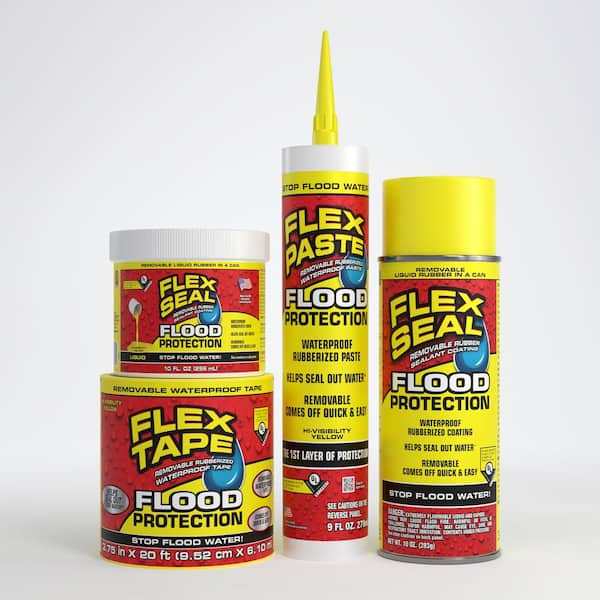 Flex Seal Family of Products 122 oz. in Yellow Liquid Flex Seal Flood Protection Rubber Sealant Coating (2-Pack)