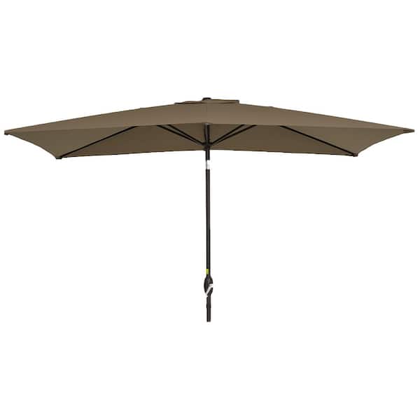 Unbranded 10 ft. x 6.5 ft. Aluminum Market Patio Umbrella in Topology