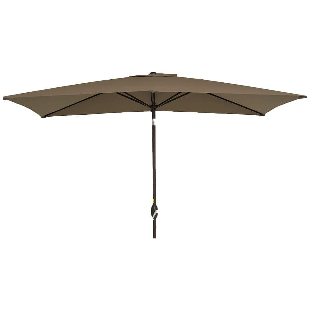 10 ft. x 6.5 ft. Outdoor Market Tilt Patio Umbrella in Taupe