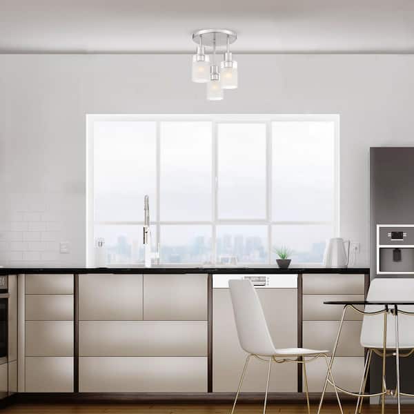 Designers Fountain Cedar Lane 11 in. 3-Light Brushed Nickel Modern