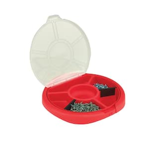 12.25 in. 5 Gal. Bucket Plastic Seat Lid Small Parts Organizer in Red