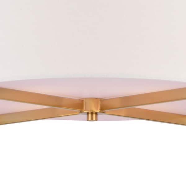 VAXCEL Surrey 18-in W Natural Brass Mid-Century Modern Semi