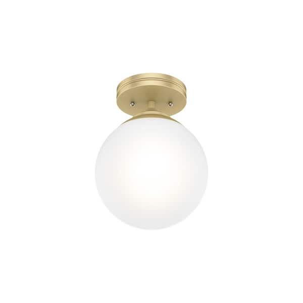 Hunter - Hepburn 1 Light Modern Gold Brass Flush Mount Bedroom Light