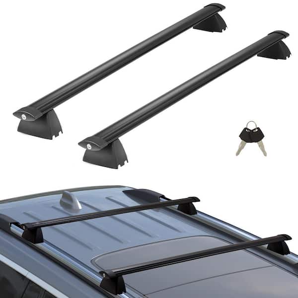 Universal Roof Rack Crossbars, 43 Aluminum Crossbars with Anti-Theft Lock  Adjustable Window Frame for Car Without Side Rails for Bike Kayak Cargo