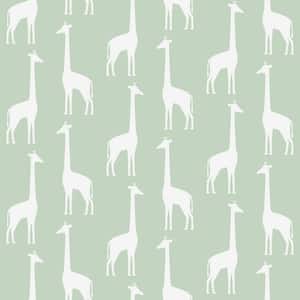 Green Vivi Giraffe Matte Paper Non-Pasted Wallpaper Roll