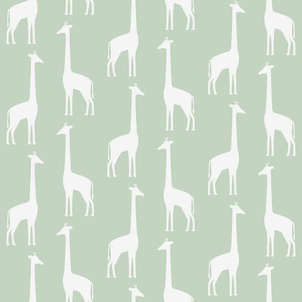 Chesapeake Green Vivi Giraffe Matte Non-Pasted Wallpaper Sample