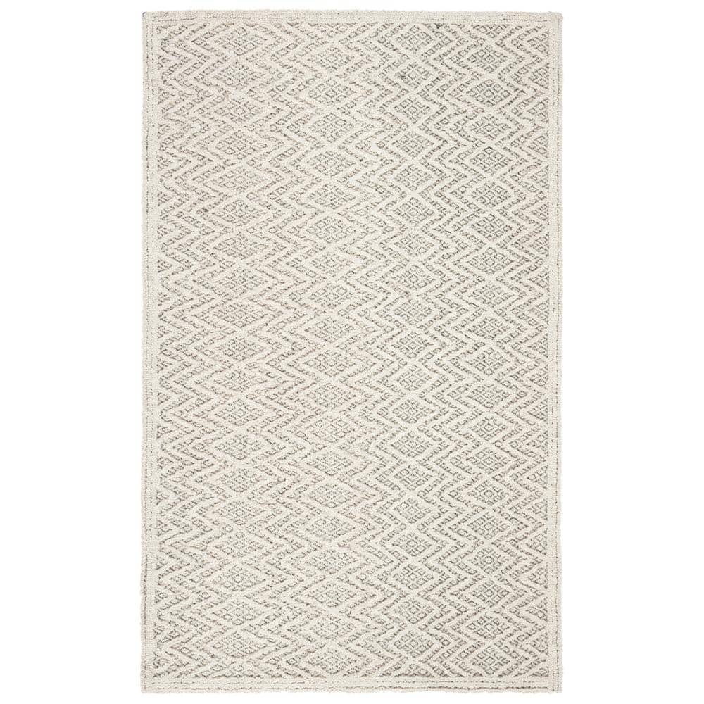Handmade Grey and Black Wool Tufted Accent Rug, 2'3" x 4'
