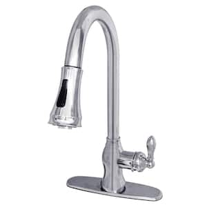 American Classic Single-Handle Pull-Down Sprayer Kitchen Faucet in Polished Chrome