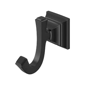 TS Series Single J-Hook Robe/Towel Hook in Matte Black