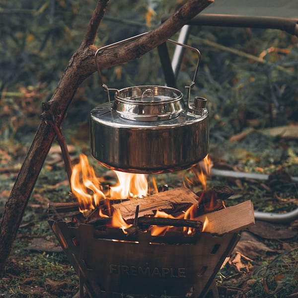 OGETFUUR 1.5 L. SUS 304 Stainless Steel Camping Kettle, Portable