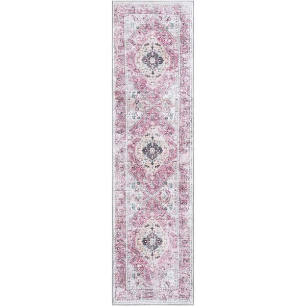 Unique Loom Yara Yash Light Coral Pink 2 ft. 7 in. x 10 ft. Area Rug