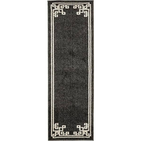 Athens Geometric Black 2' 0 x 6' 0 Runner Rug
