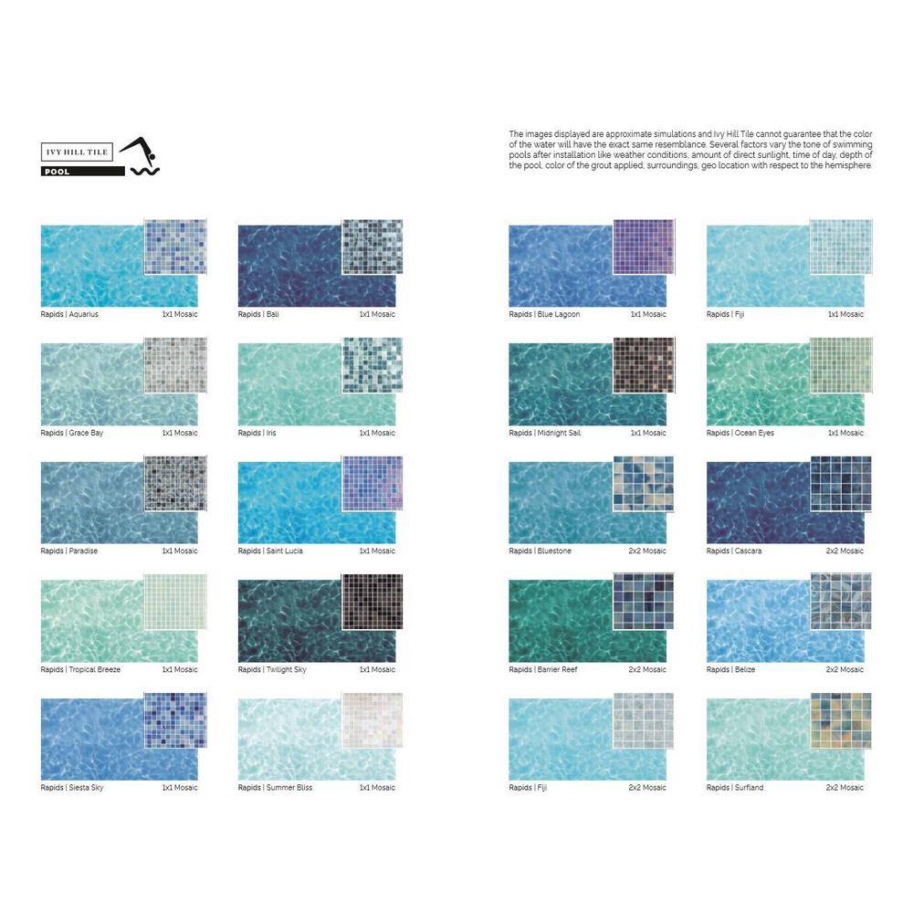 Whirlpool Blue Polished Glass Mosaic Tile Sheet