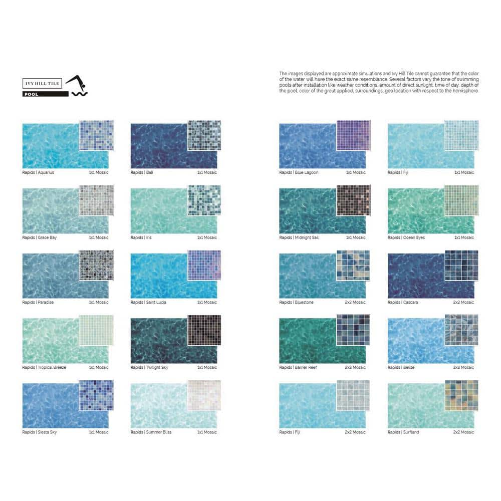 Rapids 1" x 1" Glass Grid Mosaic Wall & Floor Tile
