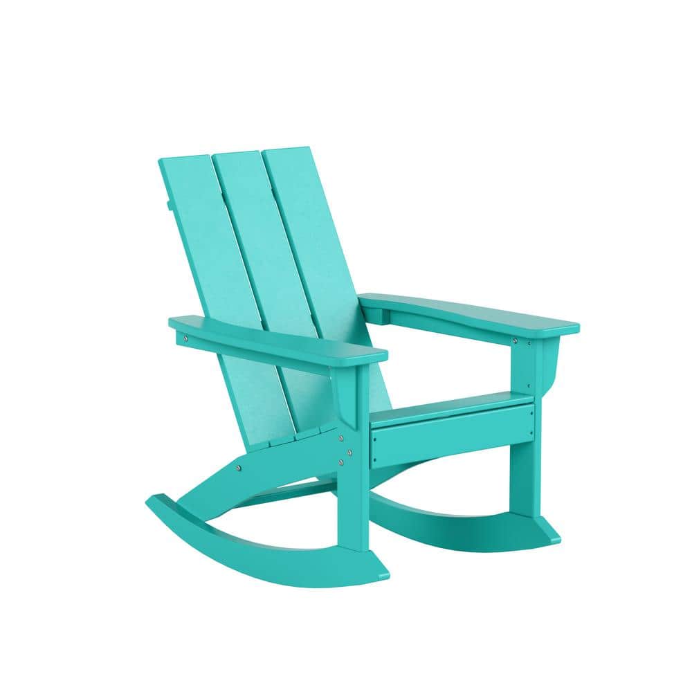 Shoreside Turquoise Plastic Modern Adirondack Outdoor Rocking Chair price history on PriceWatchPro