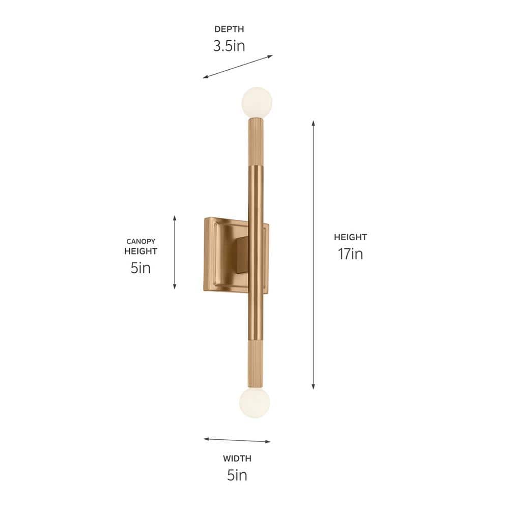 Champagne Bronze 17" Direct Wired Electric Wall Sconce