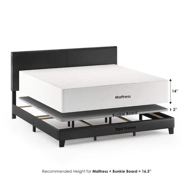 Furinno Pessac Black King Upholstered Bed Frame FB19821KBK - The 