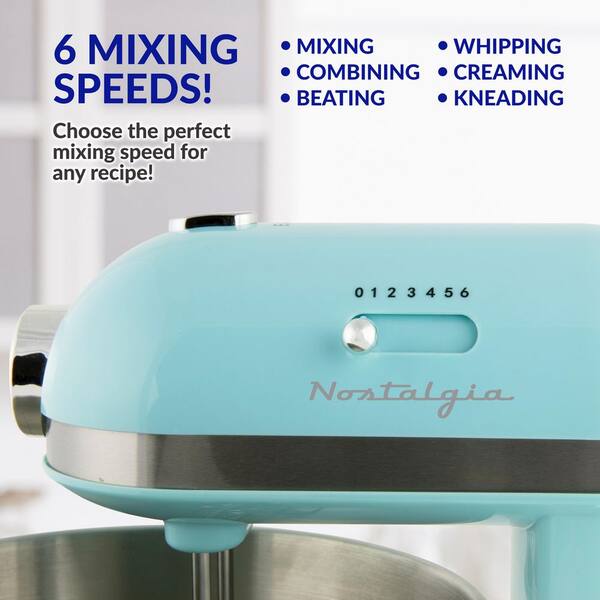 ANOTOGASTER 3個セット Nostalgia 3.5 Qt. 6-Speed Aqua Stand Mixer with Beaters and