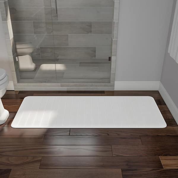Lavish Home Ivory 2 ft. x 5 ft. Cotton Reversible Extra Long Bath