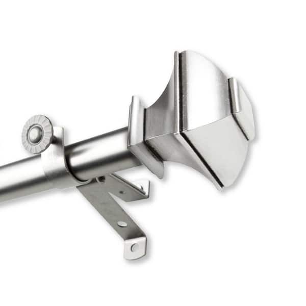 Unbranded 28 in. to 48 in. Adjustable 13/16 in. Julianne Single Curtain Rod in Satin Nickel