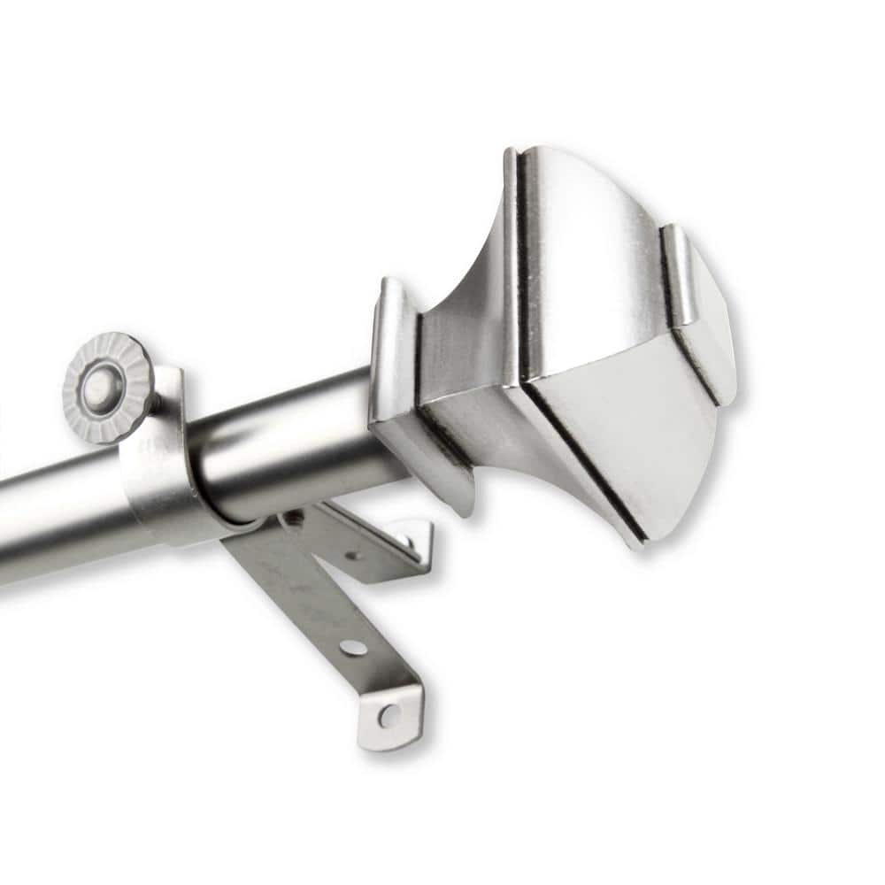 48 in. to 84 in. Adjustable 13/16 in. Julianne Single Curtain Rod in Satin 