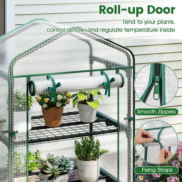 Costway 27 in. x 19 in. x 75 in. Mini Greenhouse with 5-Tier