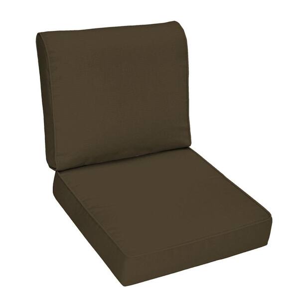 Hampton Bay Java Texture Outdoor Deep Seat Cushion Set-DISCONTINUED